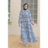 Armine Trend Desenli Elbise İndigo 24YT947 - Indigo - 42