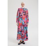 Armine Trend Desenli Renkli Elbise Pembe 24YT952 - 42