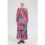 Armine TREND Desenli Renkli Elbise Pembe 24YT952
