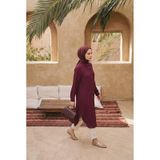 Armine TREND Düğme Detaylı Gömlek Yakalı Uzun Tunik Mürdüm 26YT484