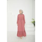 Armine Trend Etek Ucu Tül Desenli Fermuarlı ELBISE-PINK-25YT924 - 40
