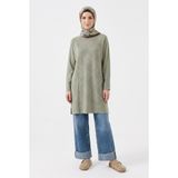 Armine TREND Geometrik Dokuma Desenli Triko Tunik Çağla 26KTD411
