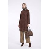 Armine TREND Geometrik Dokuma Desenli Triko Tunik Mocha 26KTD411