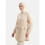 Armine TREND Hakim Yaka Boydan Fermuarlı Tunik Bej 26YT424