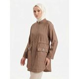 Armine TREND Hakim Yaka Boydan Fermuarlı Tunik Camel 26YT424