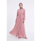 Armine TREND Kolları Lastikli Astarlı Elbise Gül kurusu 25YT927
