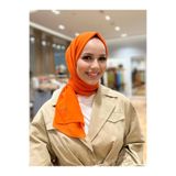 Armine Trend Krinkıl Şifon Şal - -41 - Turuncu ATSKRN