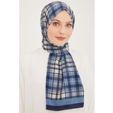 Armine Trend Lacivert-İndigo Ekose Desen Modal Şal 4713-12