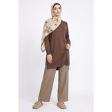 Armine TREND Yarım Balıkçı Düz Triko Tunik Mocha 26KTD419