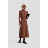 Armine Uzun Kol Triko Elbise 24KD4217 Acı Kahve