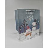 Arminow Yılbaşı Noel Kardan Adam Desenli Ipli Karton Çanta - 25X30X9 cm - 2 Adet - Ç039