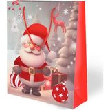 Arminow Yılbaşı Varak Baskılı Lüks Ipli Karton Çanta Noel 26 x 32 x 10 cm 1 Adet Ç026