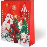 Arminow Yılbaşı Varak Baskılı Lüks Ipli Karton Çanta - Noel - 26X32X10 cm - 1 Adet - Ç052