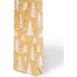 Arminow Yılbaşı Varak Baskılı Lüks Ipli Karton Çanta - Noel - Gold Detaylı - 12X35X9 cm - 1 Adet - Ç033