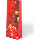 Arminow Yılbaşı Varak Baskılı Lüks Ipli Karton Çanta - Noel - Kırmızı - 12X35X9 cm - 1 Adet - Ç048