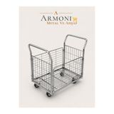Armoni Yük Taşıma Arabası Metal 60x85 cm Kafesli Yan Kısımlar Sök-Tak Çift Taraflı Kullanım