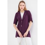 Armonika ARM-23Y001034 Mor Kadın Kısa Kol İki Düğmeli Oversize Blazer Ceket
