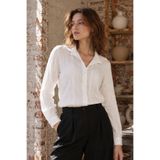 armonika Kadın Beyaz-Çizgili Uzun Kollu Gömlek ARM-27K001015