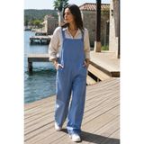 armonika Kadın İndigo Cepli Geniş Paçalı Bahçıvan Jean Tulum ARM-25Y001037