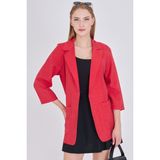 armonika Kadın Kırmızı Cepli Oversize Ceket ARM-25Y001064