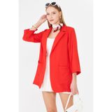 armonika Kadın Kırmızı Cepli Oversize Ceket ARM-26K001005