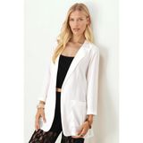 Armonika Kadın Krem Cepli Oversize Ceket ARM-26K001005 - XL