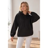 armonika Kadın Siyah Kapüşonlu Oversize Sweatshirt ARM-27K001009