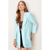 armonika Kadın Turkuaz Cepli Oversize Ceket ARM-26K001005
