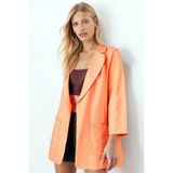 armonika Kadın Turuncu Cepli Oversize Ceket ARM-26K001005