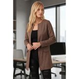 armonika Kadın Vizon Beli Dikişli Uzun Ceket ARM-26K001091