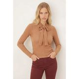 Armonika Kadın Vizon Yakası Bağlamalı Parmak Geçmeli Bluz ARM-26K001067 - XL