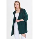 Armonika Kadın Zümrüt Sırtı Çiçek Baskılı Mevsimlik Ceket ARM-20K024030 - S - M