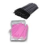 ARMONİKONYA set 100 Adet Microbrush 50 adet Fırça Microblading Kalıcı Makyaj Için Kaş Kirpik Fırçası Kaş Fırça