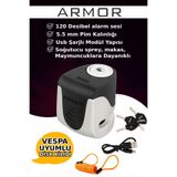 Armor 605MVA 5.5mm 120Db Alarmlı ve Usb Şarjlı Motosiklet Disk Kilidi (Tüm Vespa Modelleriyle Uyumludur)