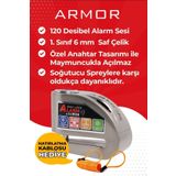 Armor 606mva 6 Mm 120 Desibel Motosiklet Alarmlı Disk Kilidi