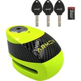 Armor 610+MVA Motosiklet Disk Kilidi Sarı 10MM Alarmlı ( 120DB ) - Standart - Fosforlu Yeşil