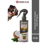ARMOR COAT Köpek Tüy Bakım Spreyi, Köpek Parfümü Hindistan Cevizi Kokulu Parlaklık & Koku Giderici 75 ml