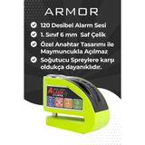 Armor Disk Kilidi 606 Mva 6 mm Alarmlı Neon Yeşil - Standart