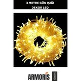 Armoris #aydınlatma 20 LED Gün Işığı Dekor Ambiyans Şeffaf Kablolu 2 Kademe Oda Vitrin 3 Metre LED Işık