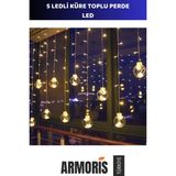 Armoris #led Dekoratif Güçlü Işık Küre Toplu Şık Ambiyans 5 Ledli Vitrin Pencere Organizasyon Perde LED - Sarı