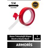 Armoris Yeni Nesil Ekstra Güçlü Çok Amaçlı Çift Taraflı Tamir Dış Mekan Montaj 5mt Silikon Şeffaf Bant - 1 Adet
