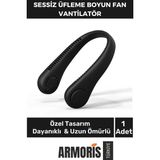 Armoris Yeni Nesil Taşınabilir Şarjlı Güçlü Yüksek Kaliteli Sessiz Hava Soğutucu Üflemeli Boyun Vantilatör - Siyah