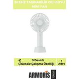 Armoris Yeni Nesil USB Şarjlı 3 Kademeli Sessiz Taşınabilir Mini Fan Pervaneli Soğutucu Küçük Vantilatör - Beyaz