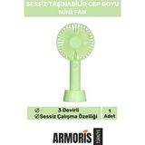 Armoris Yeni Nesil USB Şarjlı 3 Kademeli Sessiz Taşınabilir Mini Fan Pervaneli Soğutucu Küçük Vantilatör - Yeşil
