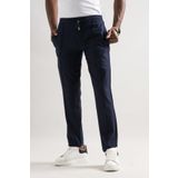 Armürlü Regular Fit Beli Lastikli Ve İplikli Önü Dikişli Mevsimlik Kumaş Erkek Jogger Pantolon LACİVERT 33