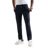 Armürlü Regular Fit Beli Lastikli Ve İplikli Önü Dikişli Mevsimlik Kumaş Erkek Jogger Pantolon LACİVERT 36