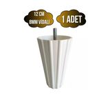 Armut Beyaz Plastik 12Cm Ayak 8Mm Vidalı Mobilya Koltuk Ve Baza Ayağı(12Cm)(Beyaz)(8Mm)(Vidalı) Beyaz 12Cm 12Cm - 1 Adet