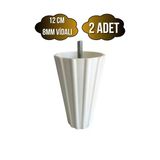 Armut Beyaz Plastik 12Cm Ayak 8Mm Vidalı Mobilya Koltuk Ve Baza Ayağı(12Cm)(Beyaz)(8Mm)(Vidalı) Beyaz 12Cm 12Cm - 2 Adet