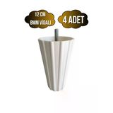 Armut Beyaz Plastik 12Cm Ayak 8Mm Vidalı Mobilya Koltuk Ve Baza Ayağı(12Cm)(Beyaz)(8Mm)(Vidalı) Beyaz 12Cm 12Cm - 4 Adet