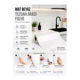 Armut Folyo Mat Beyaz 50x100 Yapışkanlı Folyo Mutfak Dolap Ve Mobilya Kaplama Folyosu